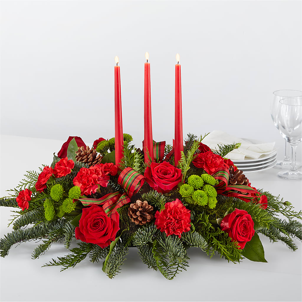 By the Candlelight Centerpiece – Evergreen Flowers, Tucson AZ