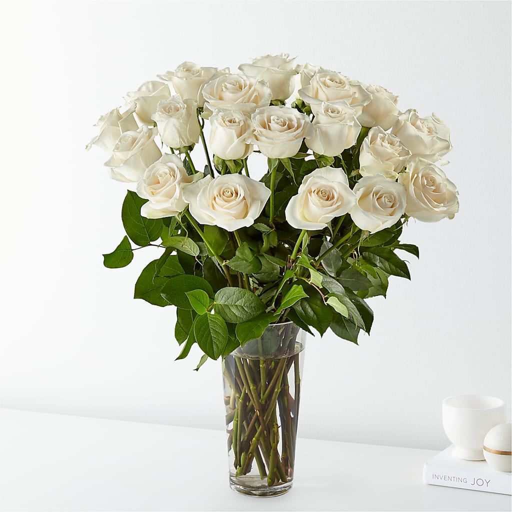 Long Stem White Rose Bouquet – Evergreen Flowers, Tucson AZ