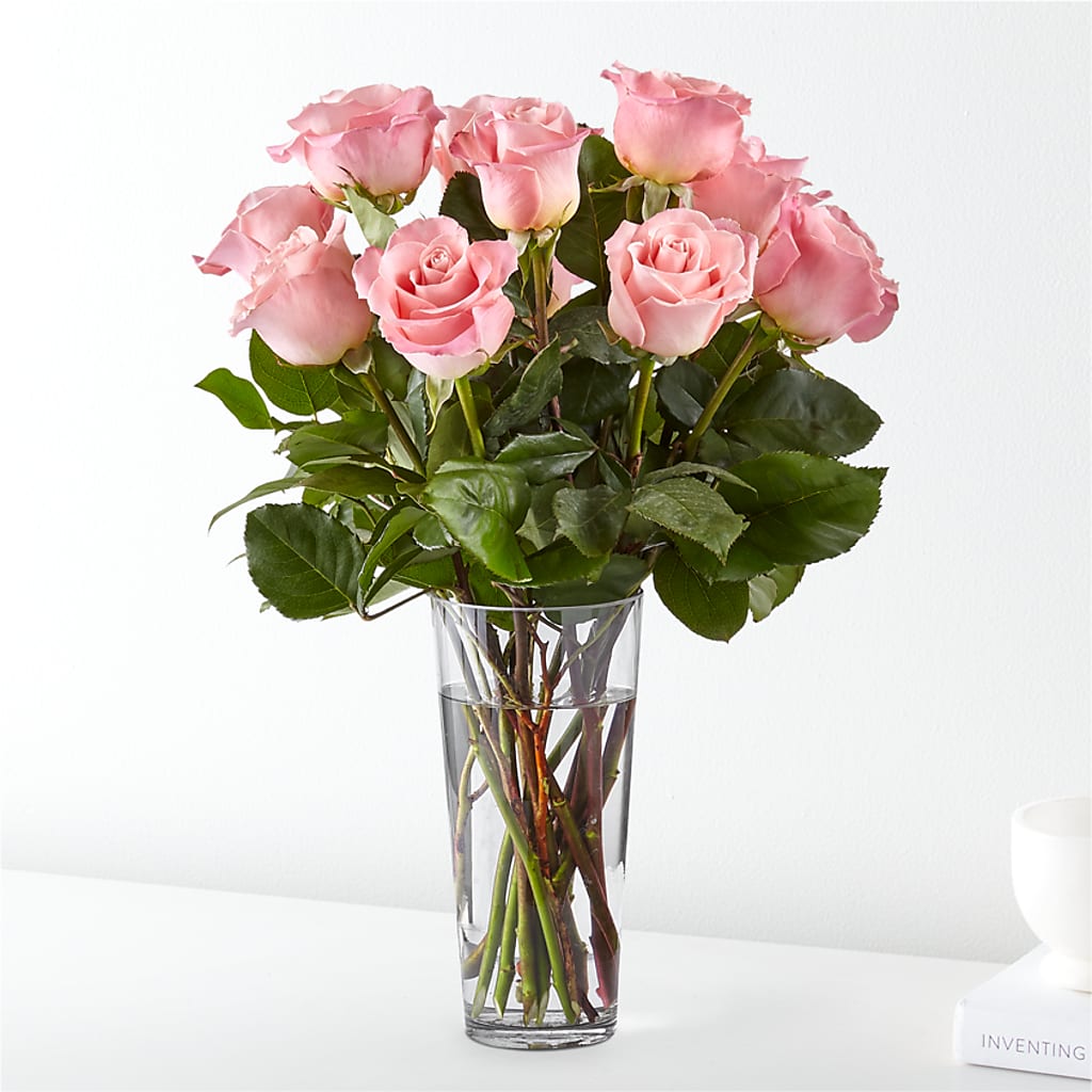 Long Stem Pink Rose Bouquet – Evergreen Flowers, Tucson AZ