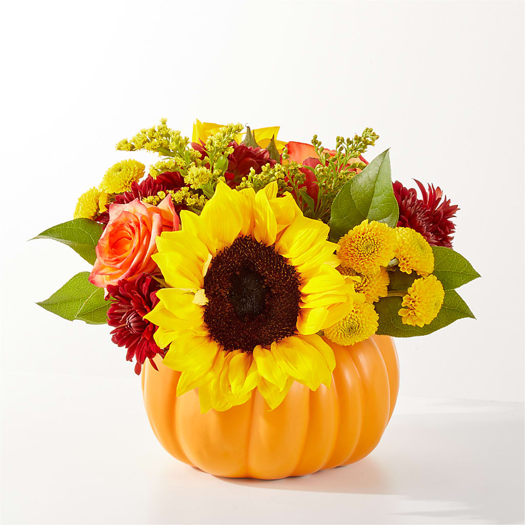 Golden Gourd Pumpkin Bouquet – Evergreen Flowers, Tucson AZ