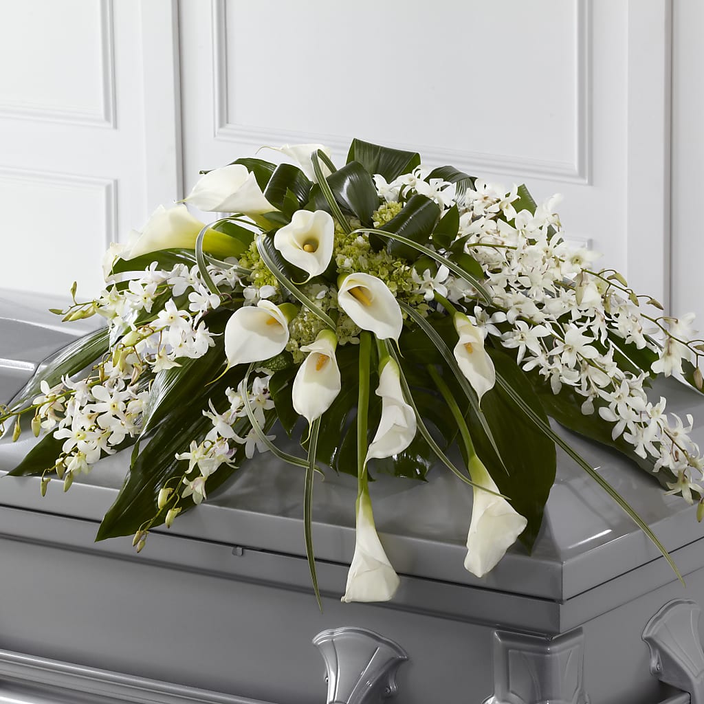 Angel Wings Casket Spray – Evergreen Flowers, Tucson AZ