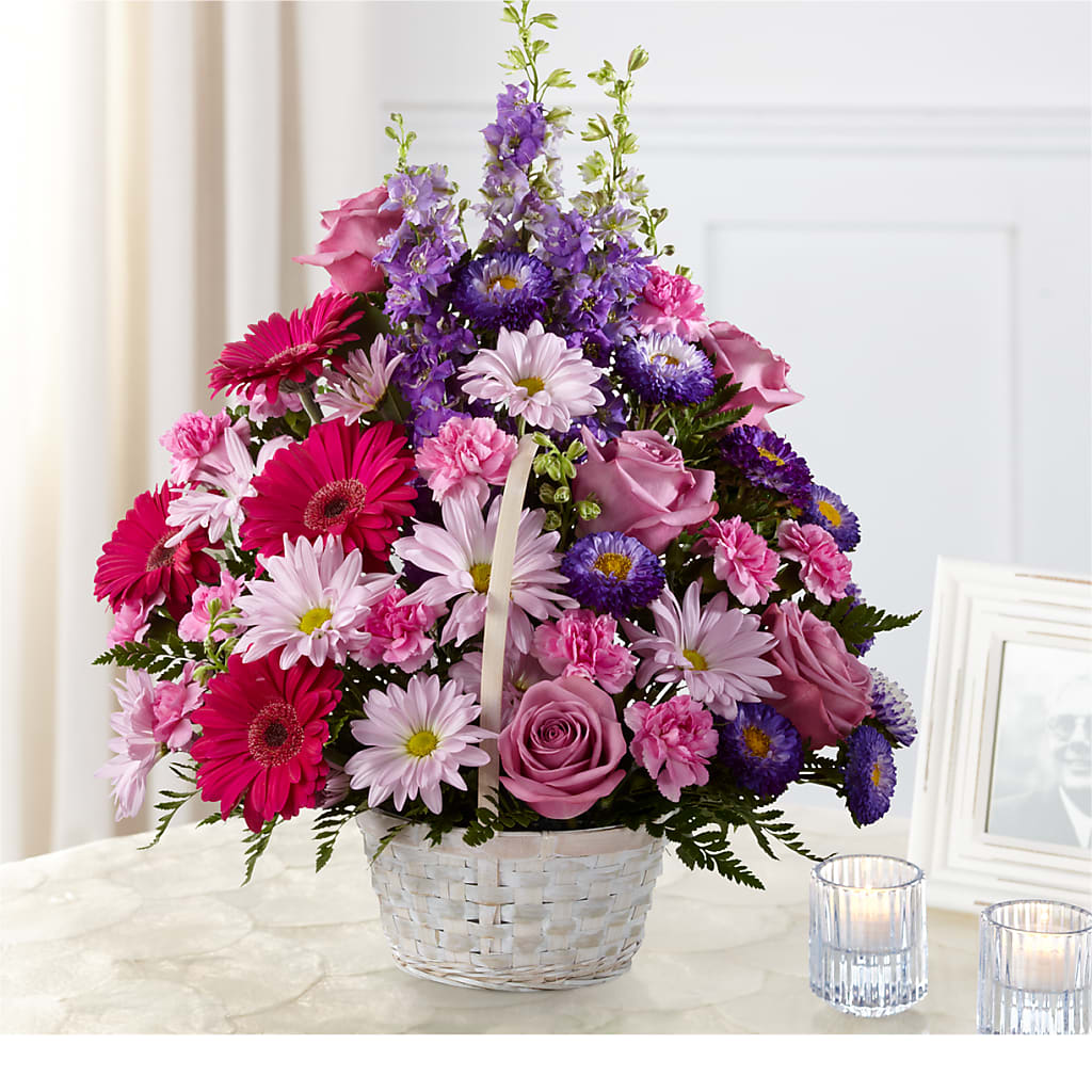 Pastel Peace Basket – Evergreen Flowers, Tucson AZ