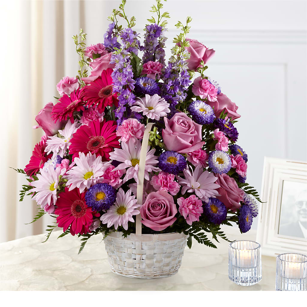 Pastel Peace Basket – Evergreen Flowers, Tucson AZ