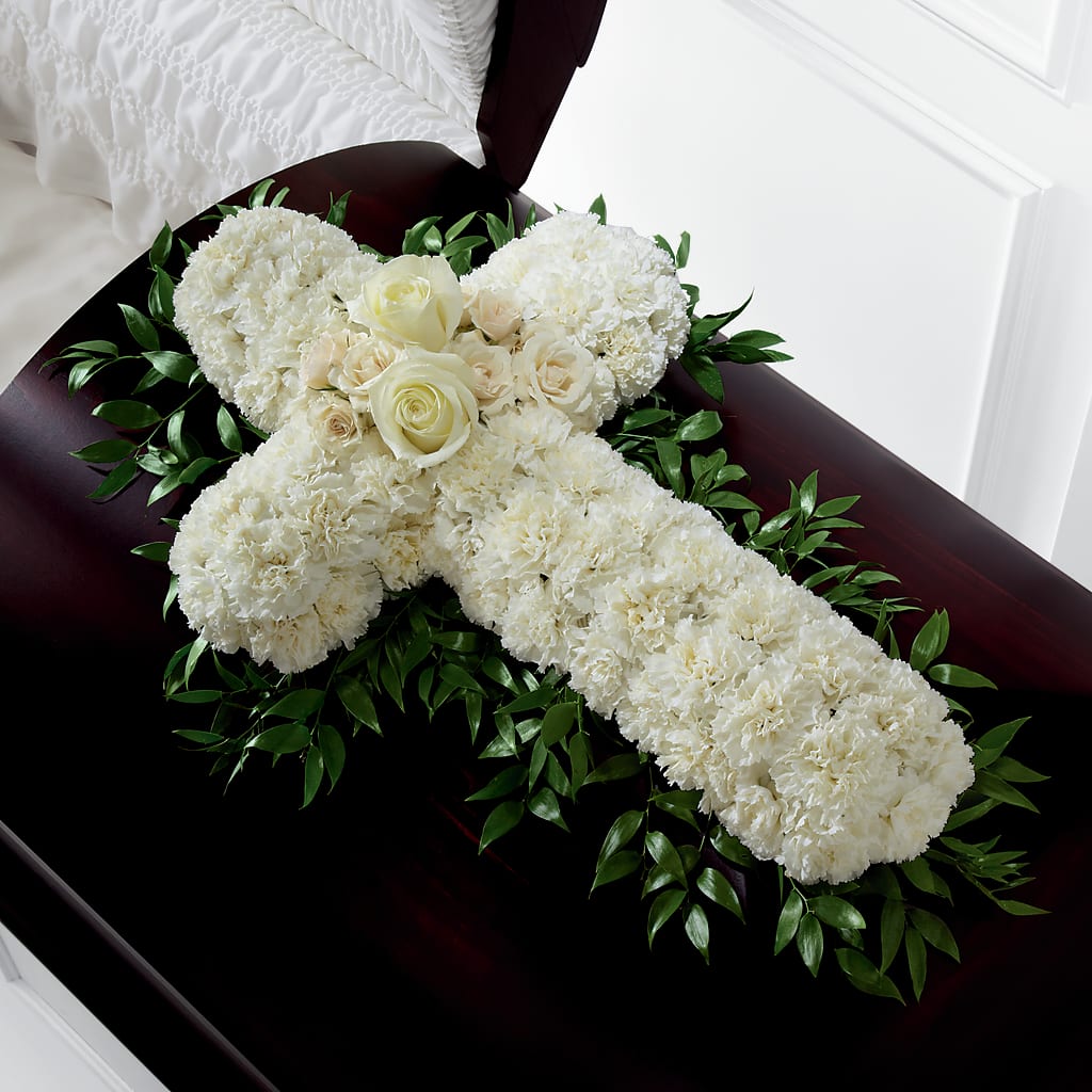 Peaceful Memories Casket Spray (Standard) – Evergreen Flowers, Tucson AZ