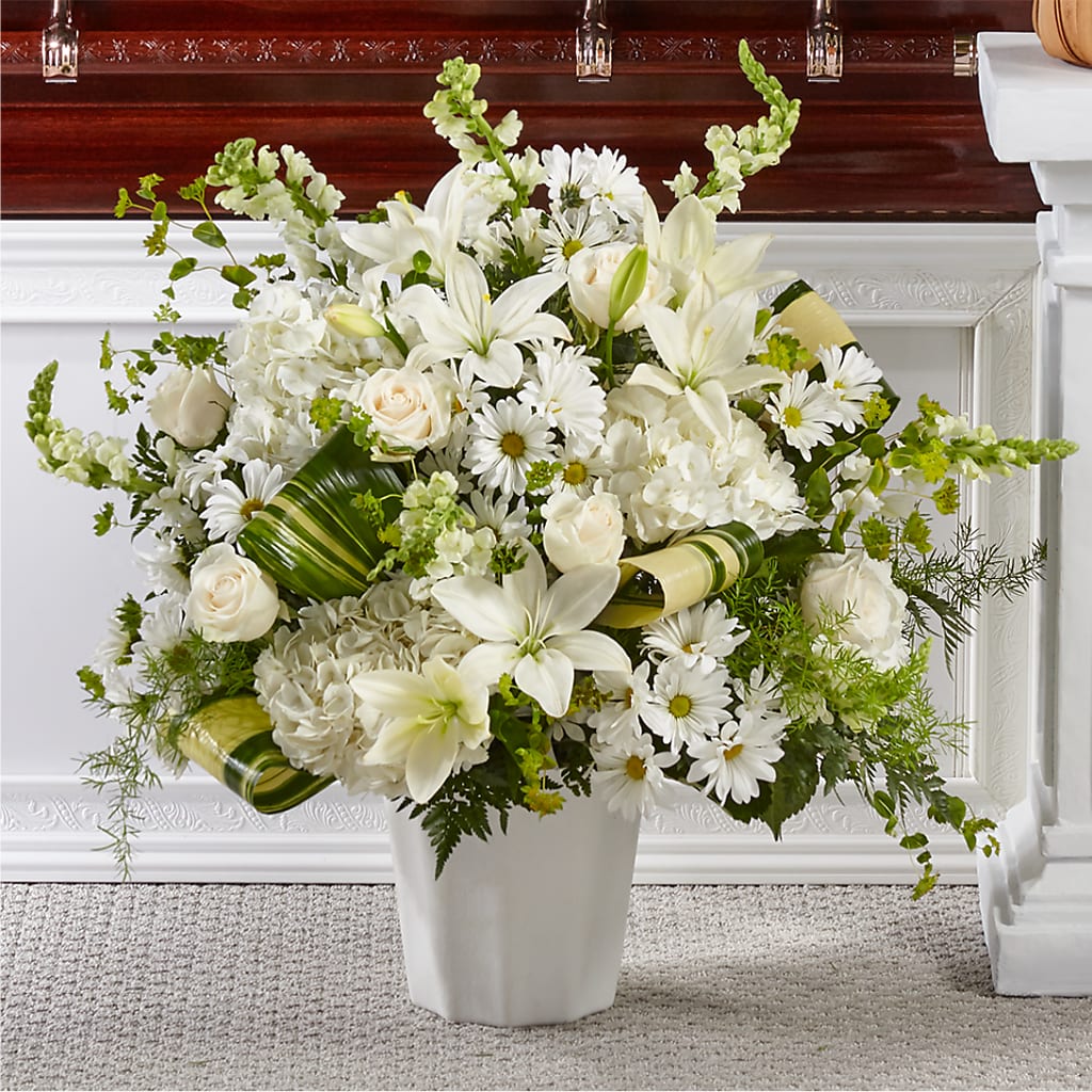 Thoughts of Tranquility Floor Basket – Evergreen Flowers, Tucson AZ