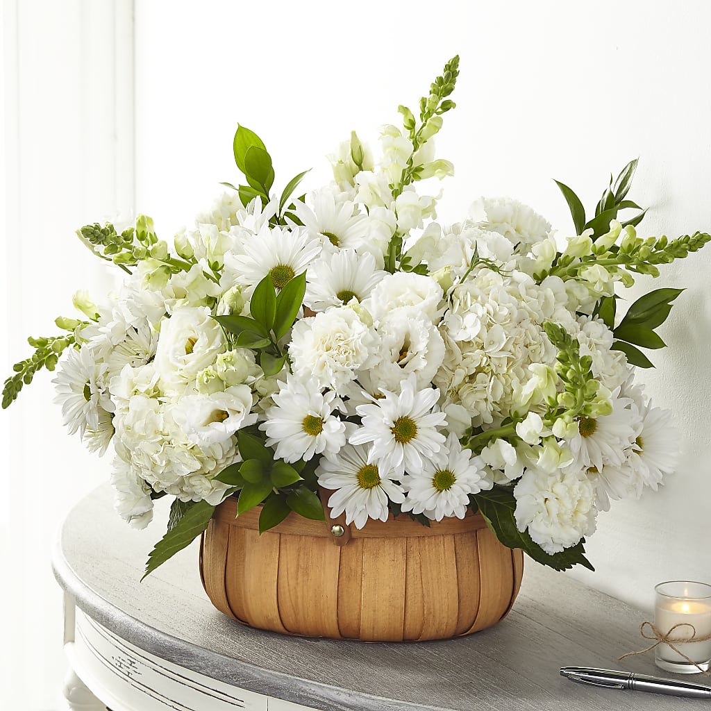 Pure Ivory Basket – Evergreen Flowers, Tucson AZ