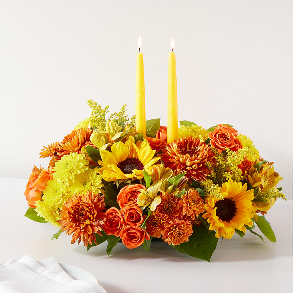 Autumn Harmony Centerpiece – Evergreen Flowers, Tucson AZ