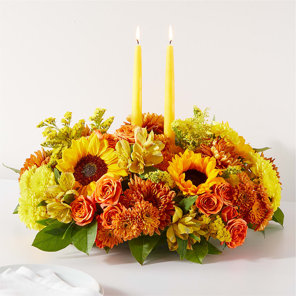 Autumn Harmony Centerpiece – Evergreen Flowers, Tucson AZ