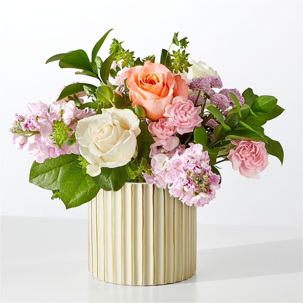 French Market Bouquet with Ivory Vase – Evergreen Flowers, Tucson AZ