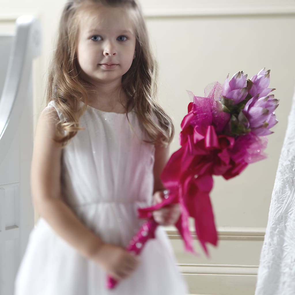Sparkle Pink Flower Girl Bouquet – Evergreen Flowers, Tucson AZ