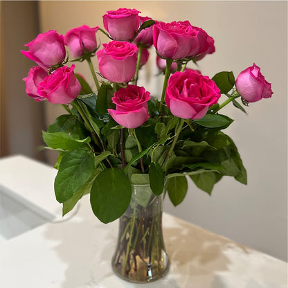Long Stem Pink Rose Bouquet –  Evergreen Flowers, Tucson AZ