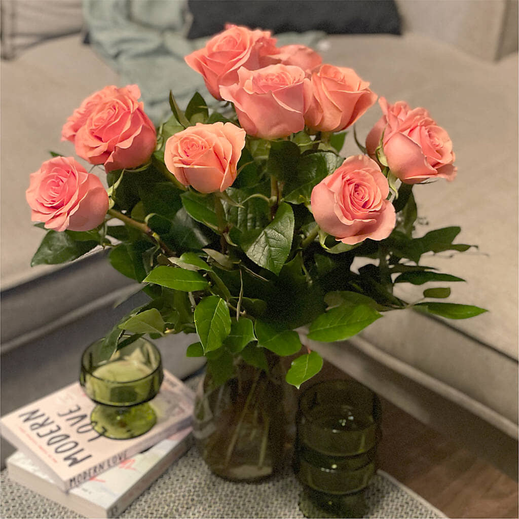 Long Stem Pink Rose Bouquet –  Evergreen Flowers, Tucson AZ