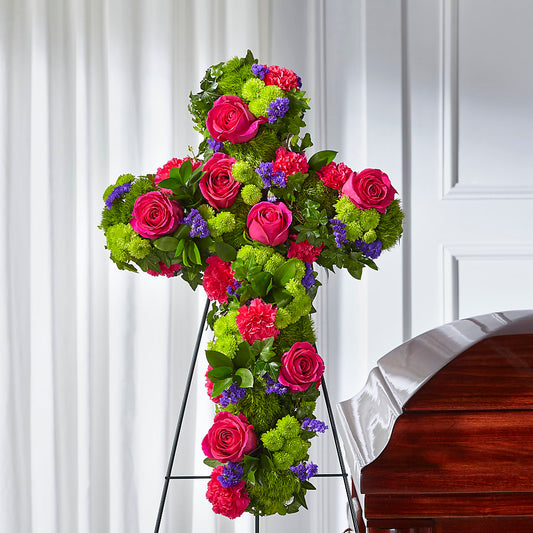 Tribute Rose Floral Cross –  Evergreen Flowers, Tucson AZ