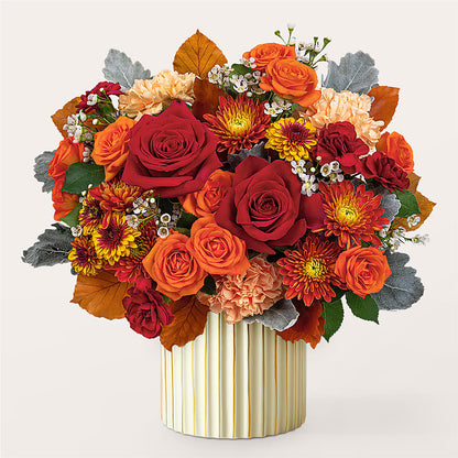 Merlot Bouquet with Ivory Vase –  Evergreen Flowers, Tucson AZ