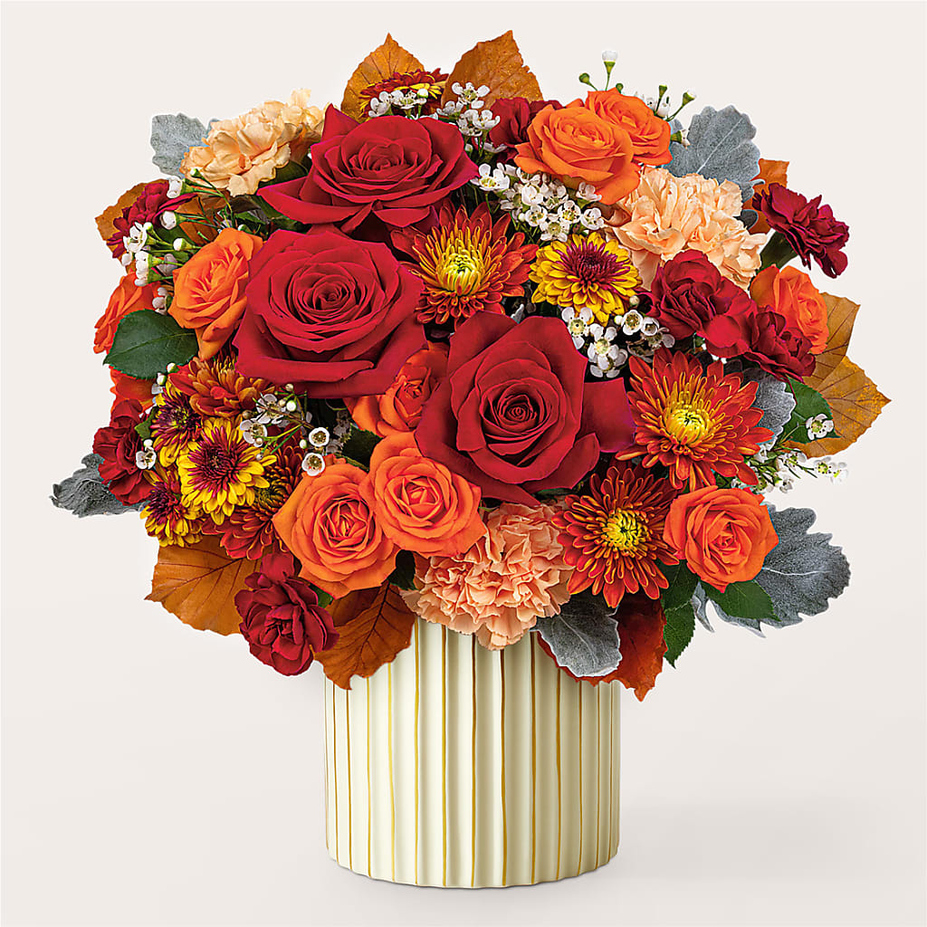 Merlot Bouquet with Ivory Vase –  Evergreen Flowers, Tucson AZ