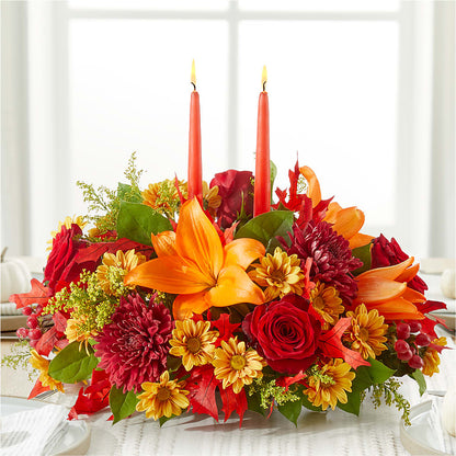 Autumn's Embrace Centerpiece –  Evergreen Flowers, Tucson AZ
