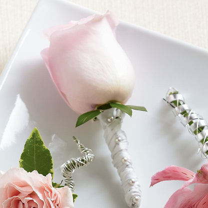 Pink Rose Boutonniere –  Evergreen Flowers, Tucson AZ