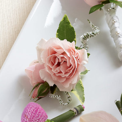 Pink Spray Rose Boutonniere –  Evergreen Flowers, Tucson AZ