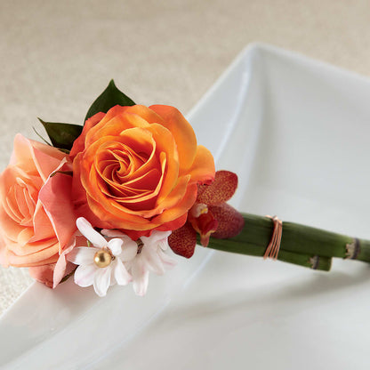 Sunset Dream Boutonniere –  Evergreen Flowers, Tucson AZ