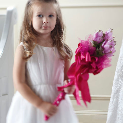 Sparkle Pink Flower Girl Bouquet –  Evergreen Flowers, Tucson AZ