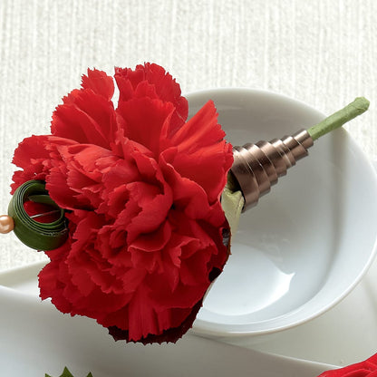 Red Carnation Boutonniere –  Evergreen Flowers, Tucson AZ