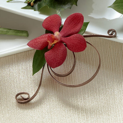 Red Mokara Boutonniere –  Evergreen Flowers, Tucson AZ